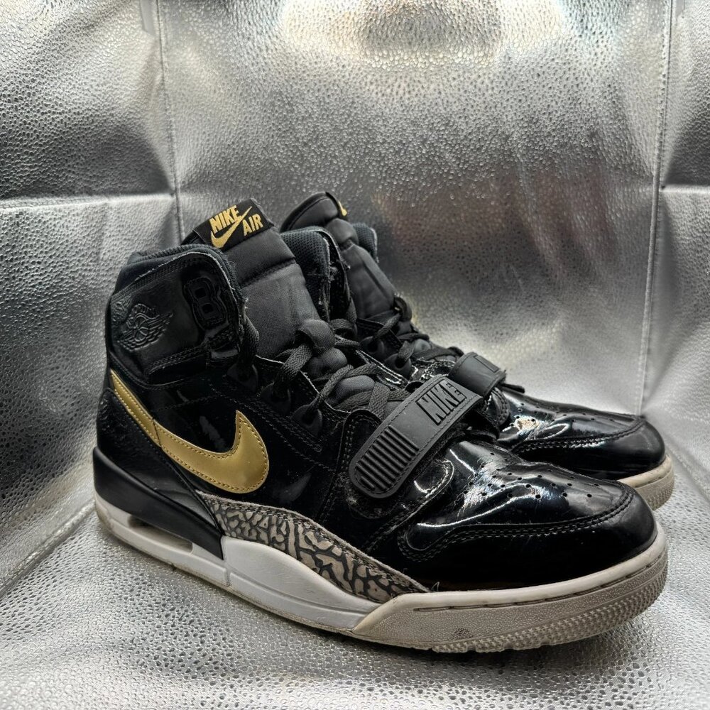 Size 13 Nike Air Jordan Legacy 312 Mid Black Gold Mens Athletic Shoes AV3922-007